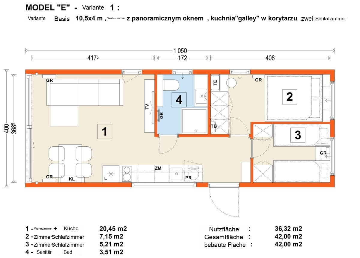Mobilhaus E – Grundriss 2