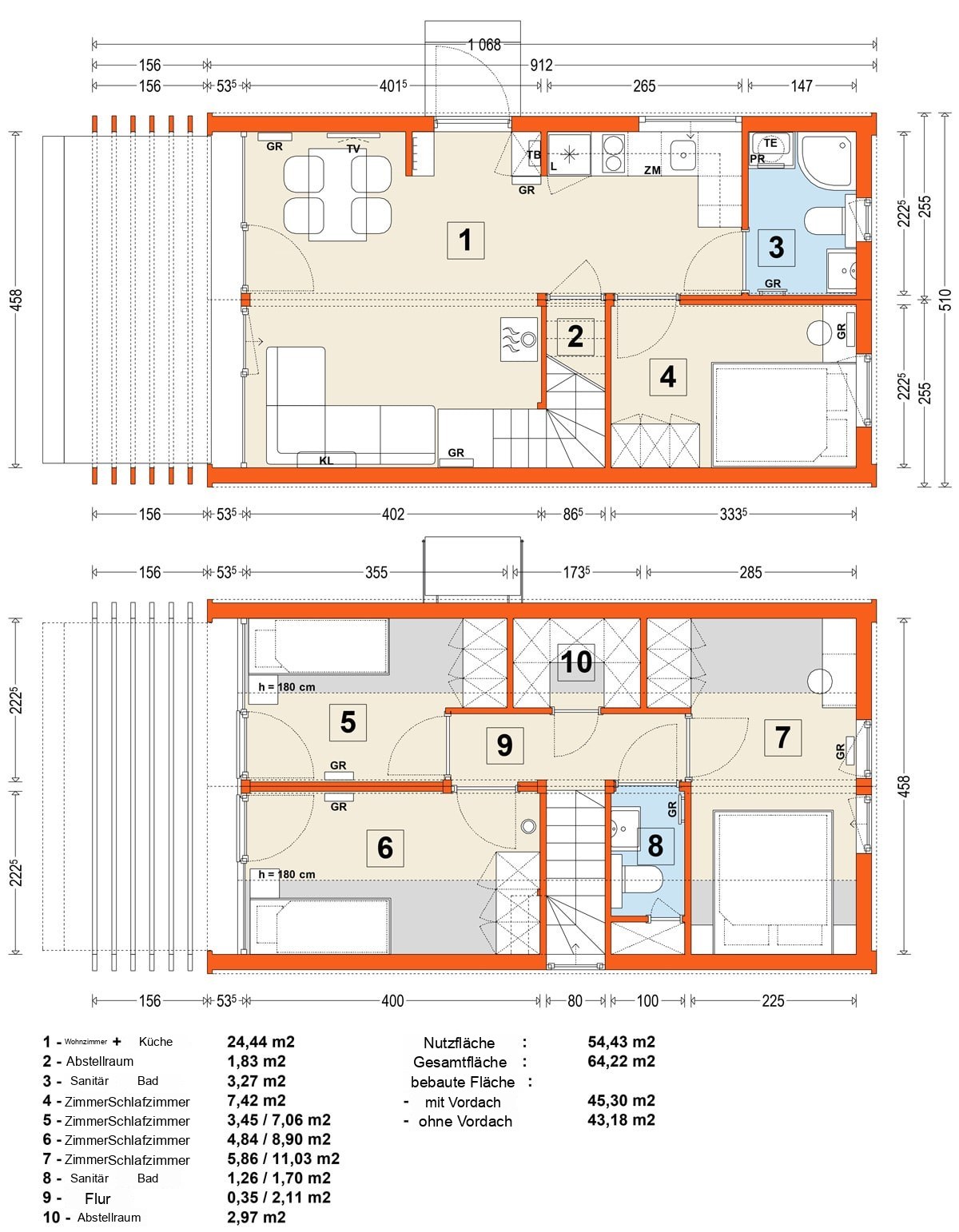 Modulhaus MG3 – Variante 5 – Grundriss