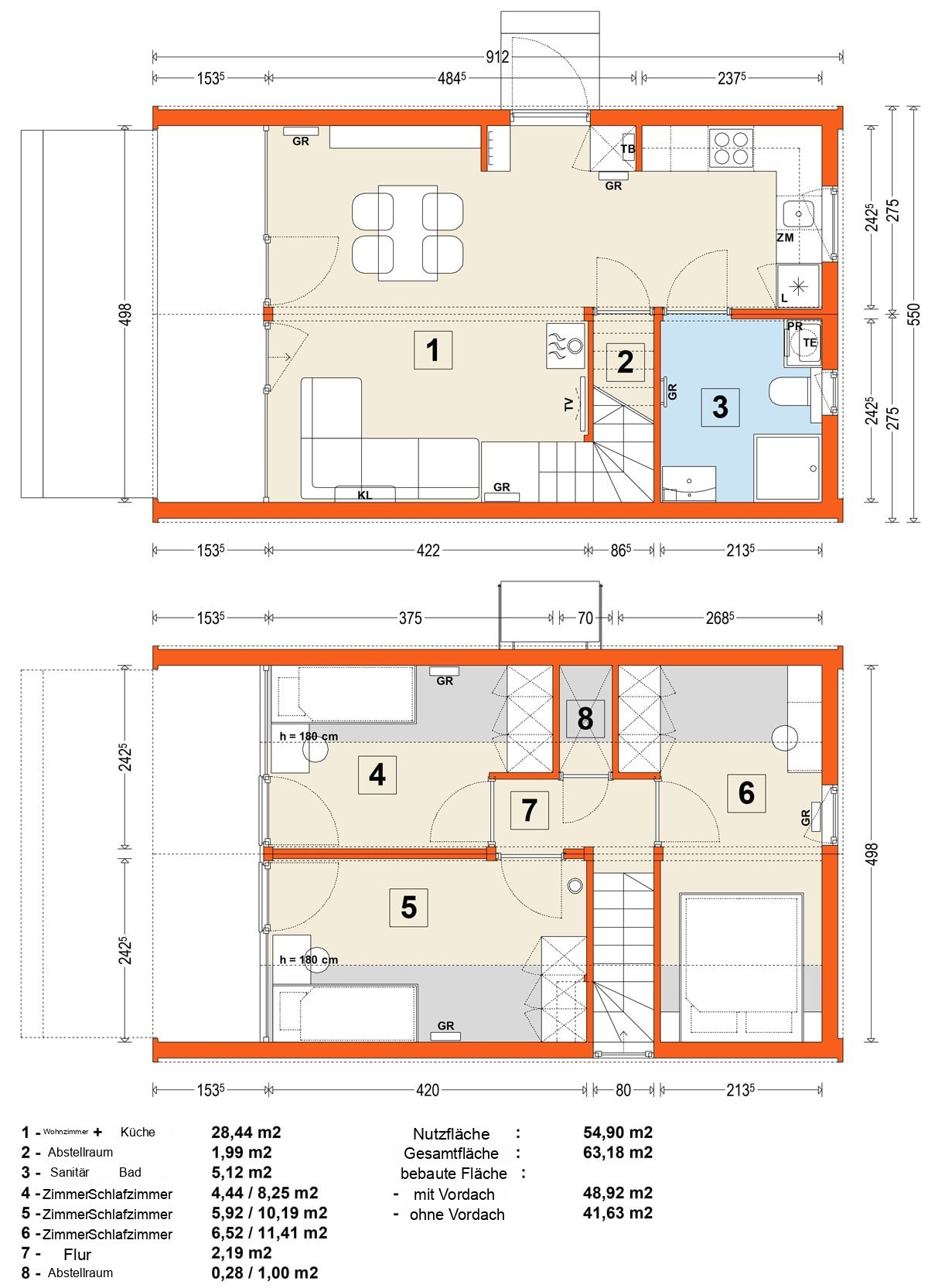 Modulhaus MG3 – Variante 8 – Grundriss