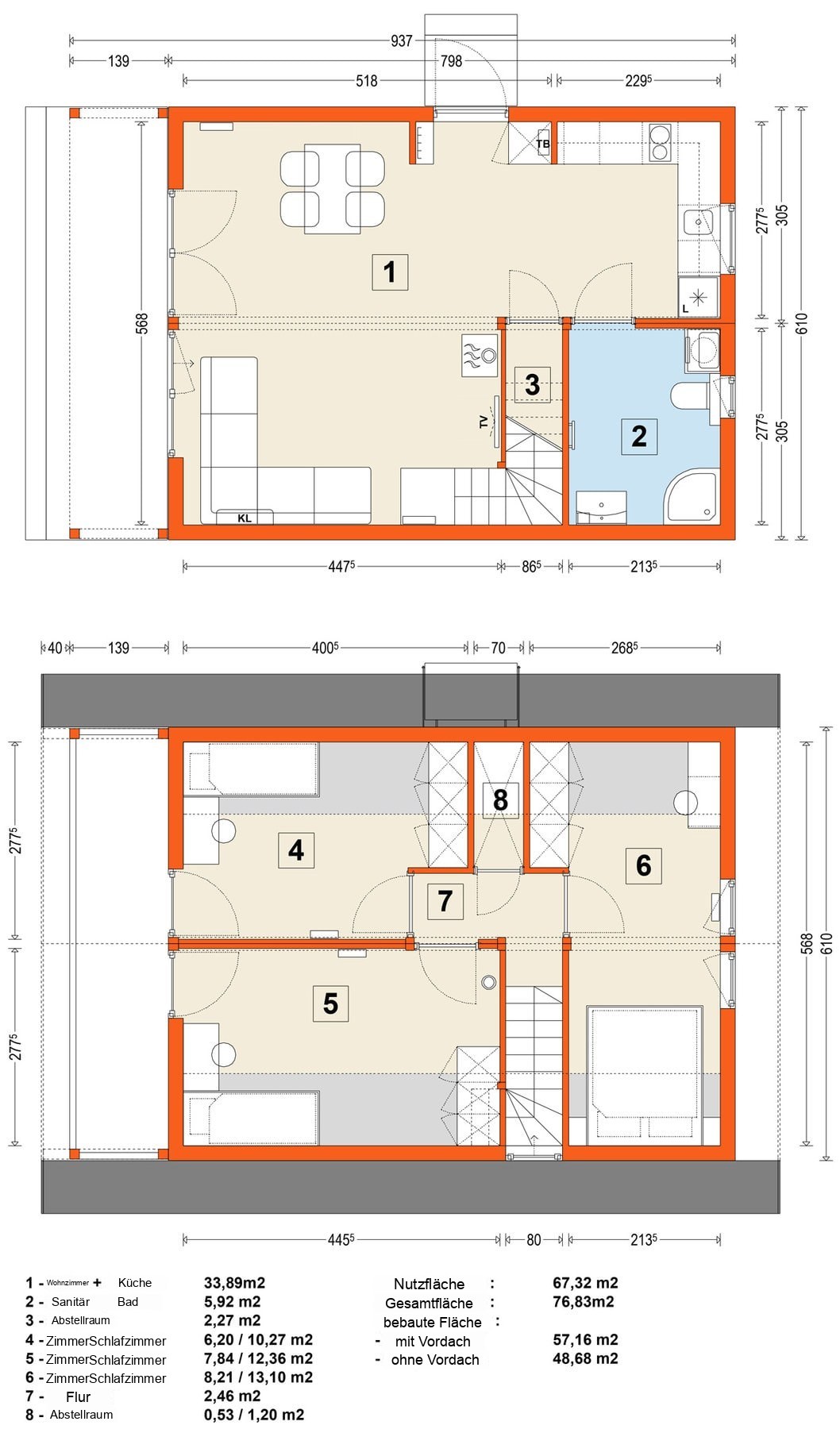 Modulhaus MG4 – Variante 8 – Grundriss