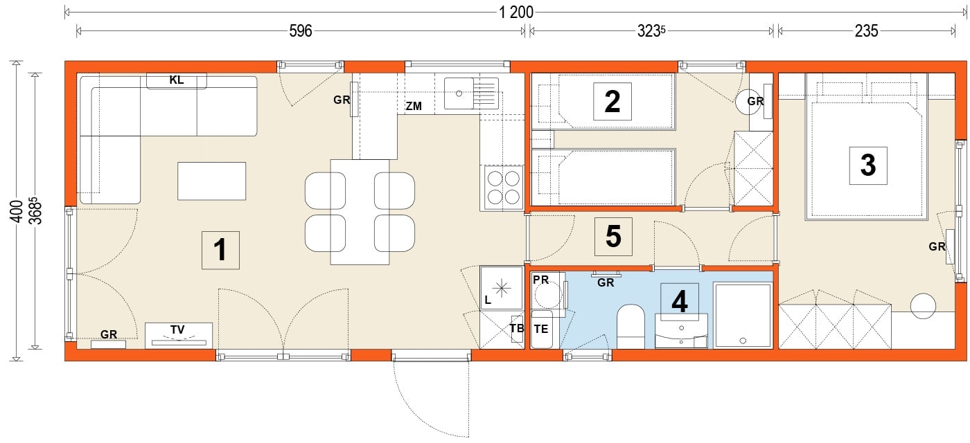 Mobile home A – variant 1