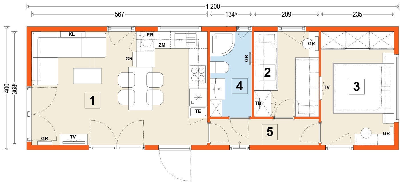 Mobile home A – variant 2