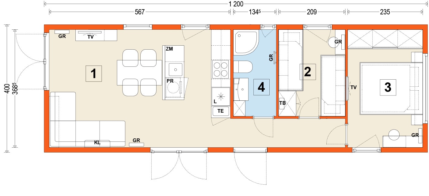 Mobile home A – variant 3