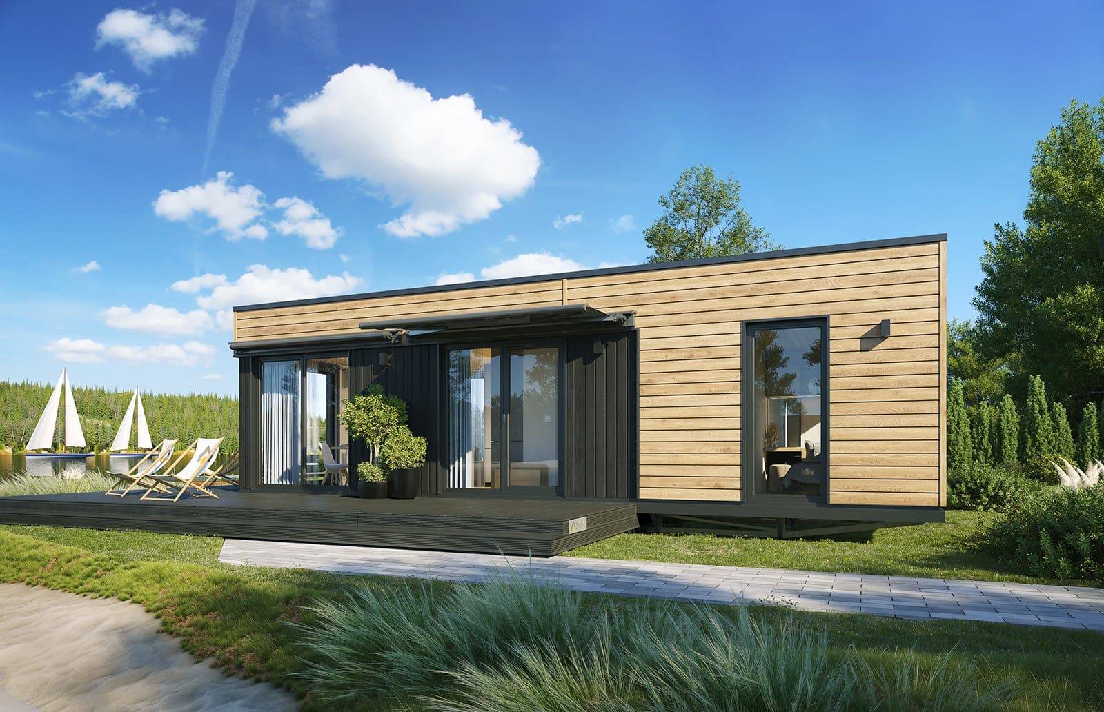 Mobilhaus D – Außenansicht 3