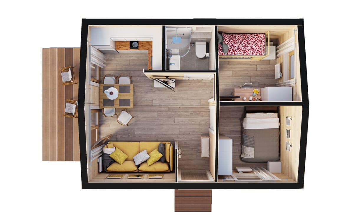 Modular home MG1 – floor plan 1