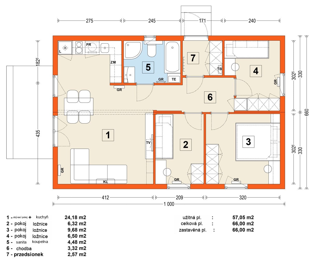 Modular home MG1 – variant 10 – floor plan