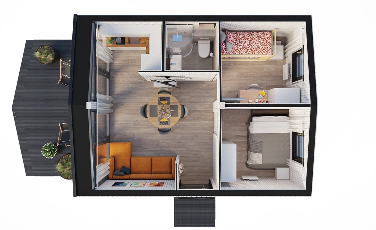 Modular home MG2 – floor plan 1
