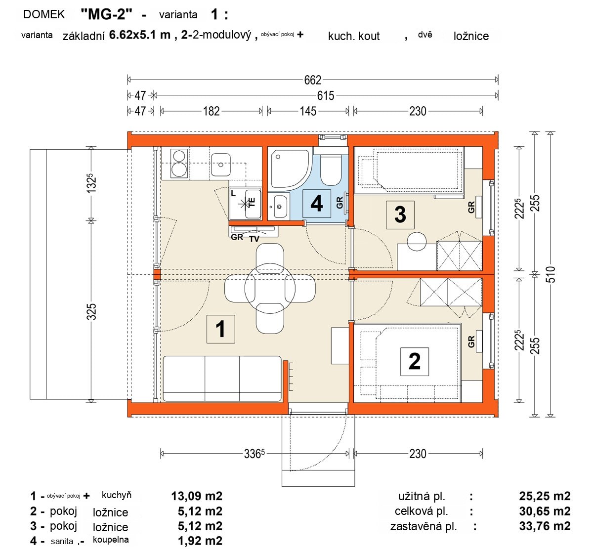 Modular home MG2 – floor plan 2