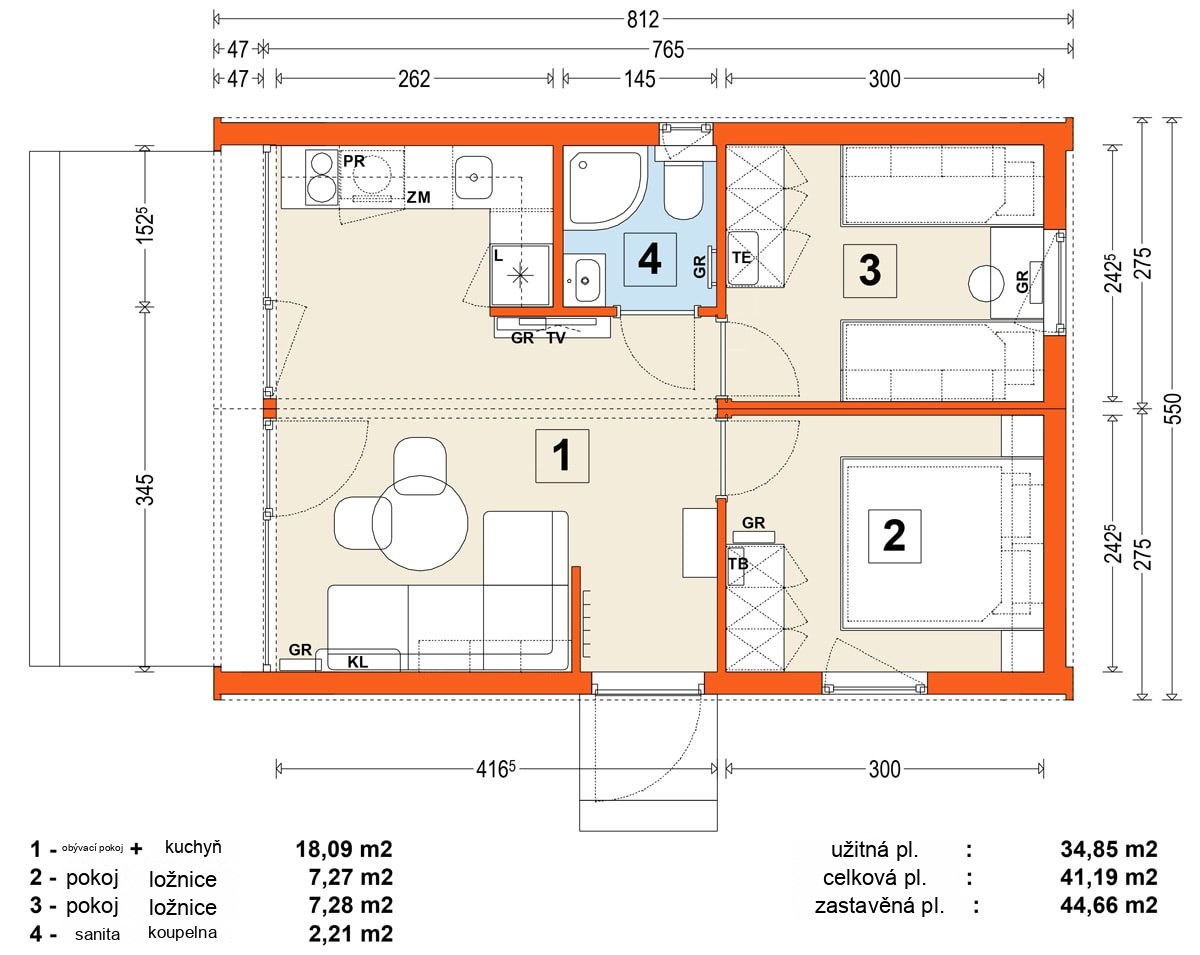 Modular home MG2 – variant 5 – floor plan