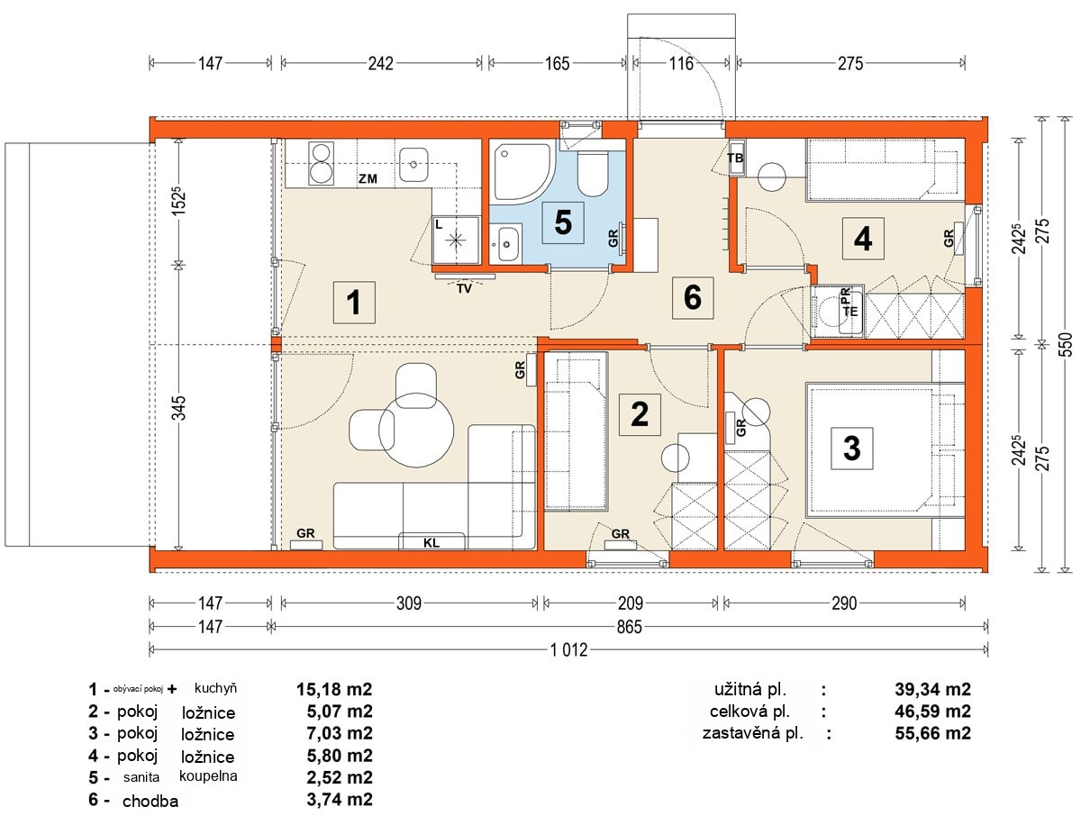 Modular home MG2 – variant 7 – floor plan