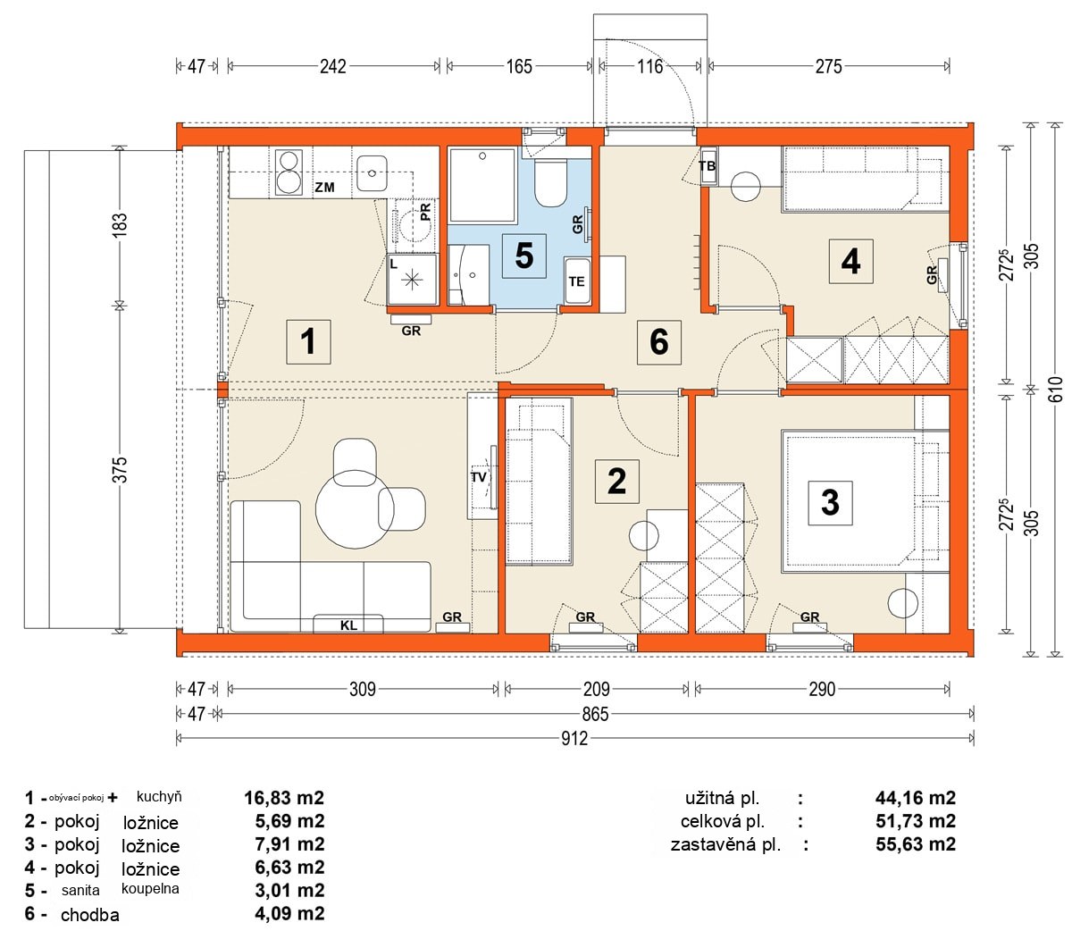 Modular home MG2 – variant 9 – floor plan